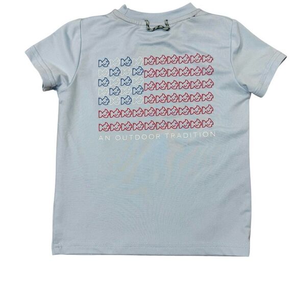 Prodoh Infant Light Blue Nautical American Flag Short Sleeve Tee - Picture 3 of 5